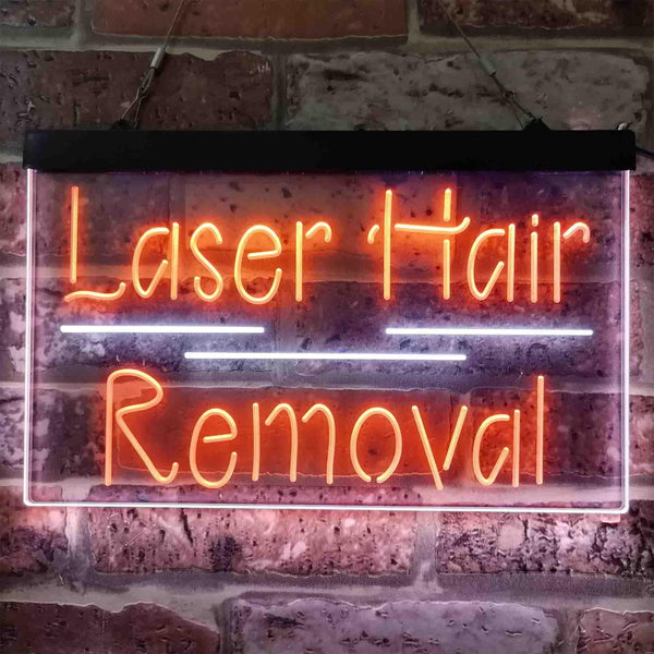 ADVPRO Laser Hair Removal Dual Color LED Neon Sign st6-i3833 - White & Orange