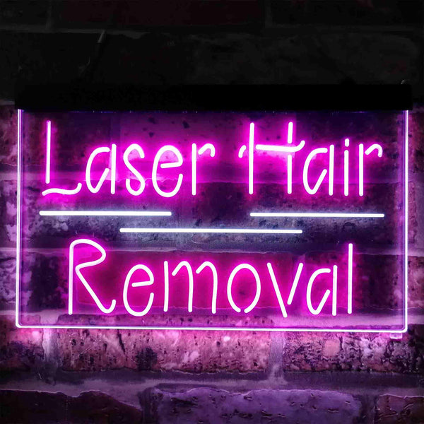 ADVPRO Laser Hair Removal Dual Color LED Neon Sign st6-i3833 - White & Purple