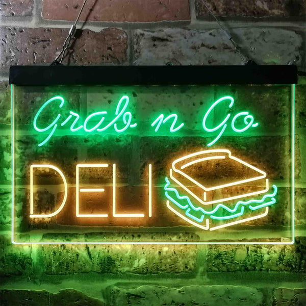 ADVPRO Grab n Go Deli Cafe Dual Color LED Neon Sign st6-i3835 - Green & Yellow