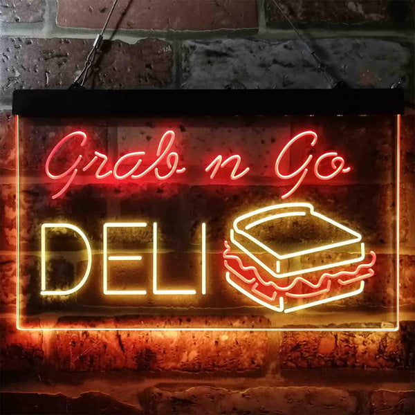ADVPRO Grab n Go Deli Cafe Dual Color LED Neon Sign st6-i3835 - Red & Yellow