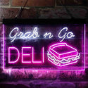 ADVPRO Grab n Go Deli Cafe Dual Color LED Neon Sign st6-i3835 - White & Purple