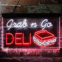 ADVPRO Grab n Go Deli Cafe Dual Color LED Neon Sign st6-i3835 - White & Red