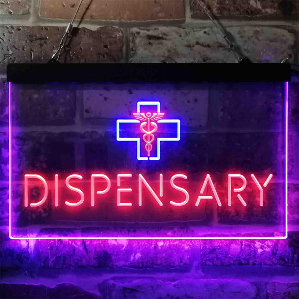 ADVPRO Dispensary Cross Shop Dual Color LED Neon Sign st6-i3846 - Blue & Red