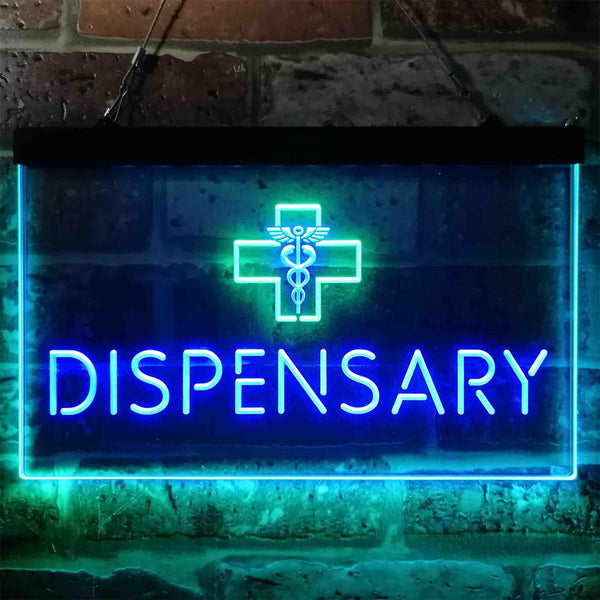 ADVPRO Dispensary Cross Shop Dual Color LED Neon Sign st6-i3846 - Green & Blue