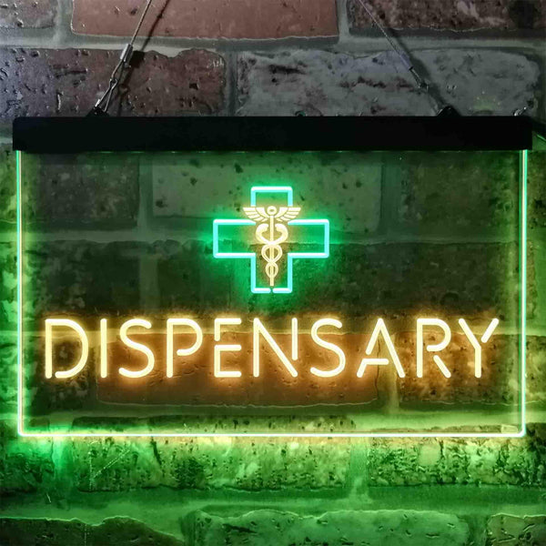 ADVPRO Dispensary Cross Shop Dual Color LED Neon Sign st6-i3846 - Green & Yellow