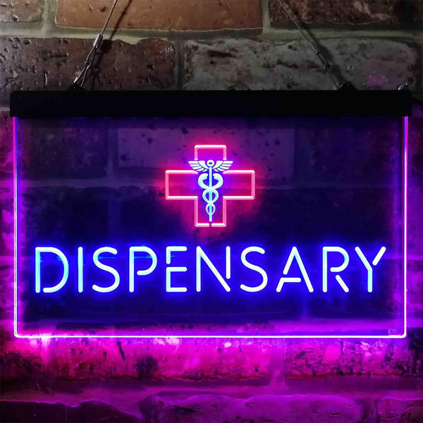 ADVPRO Dispensary Cross Shop Dual Color LED Neon Sign st6-i3846 - Red & Blue