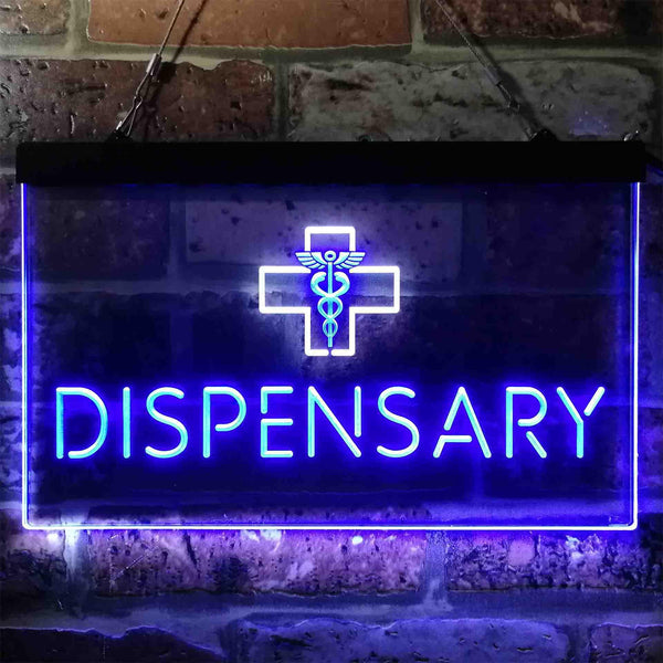 ADVPRO Dispensary Cross Shop Dual Color LED Neon Sign st6-i3846 - White & Blue