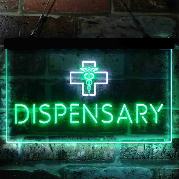 ADVPRO Dispensary Cross Shop Dual Color LED Neon Sign st6-i3846 - White & Green