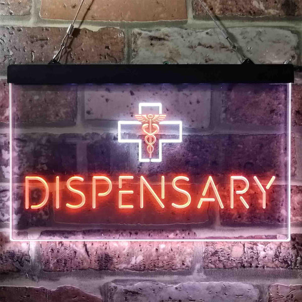 ADVPRO Dispensary Cross Shop Dual Color LED Neon Sign st6-i3846 - White & Orange