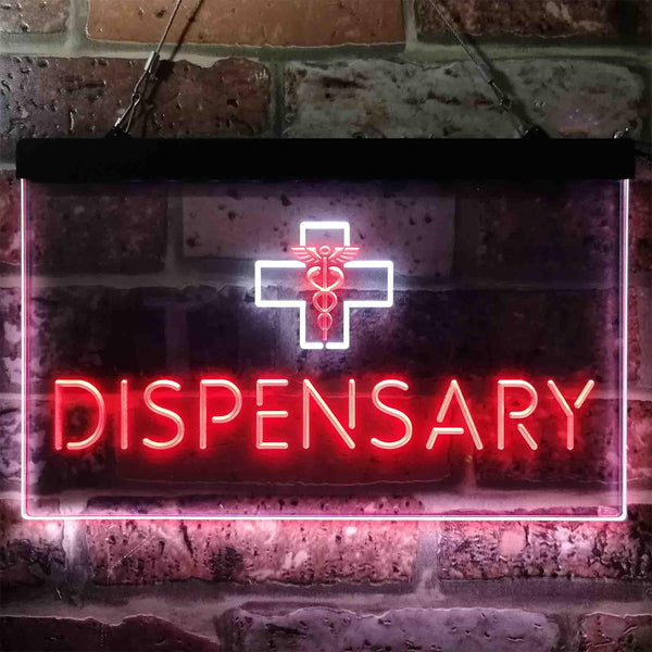 ADVPRO Dispensary Cross Shop Dual Color LED Neon Sign st6-i3846 - White & Red