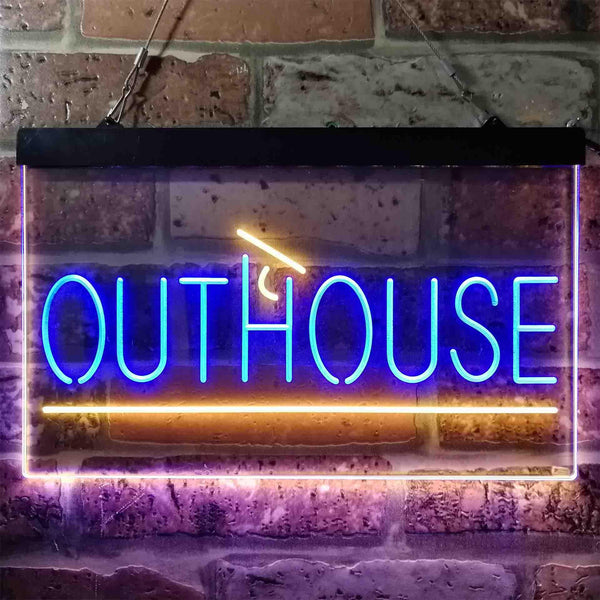 ADVPRO Outhouse Builder Supply Dual Color LED Neon Sign st6-i3847 - Blue & Yellow