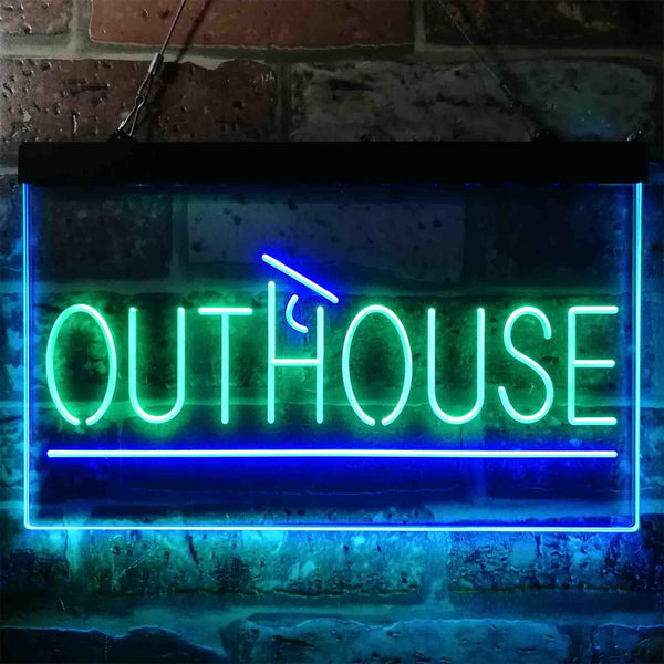 ADVPRO Outhouse Builder Supply Dual Color LED Neon Sign st6-i3847 - Green & Blue