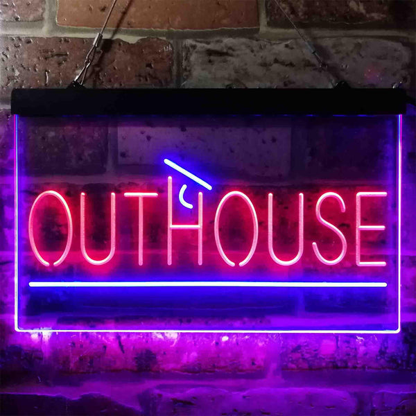 ADVPRO Outhouse Builder Supply Dual Color LED Neon Sign st6-i3847 - Red & Blue