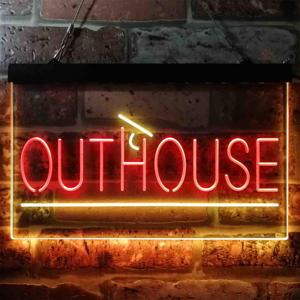 ADVPRO Outhouse Builder Supply Dual Color LED Neon Sign st6-i3847 - Red & Yellow