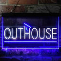 ADVPRO Outhouse Builder Supply Dual Color LED Neon Sign st6-i3847 - White & Blue