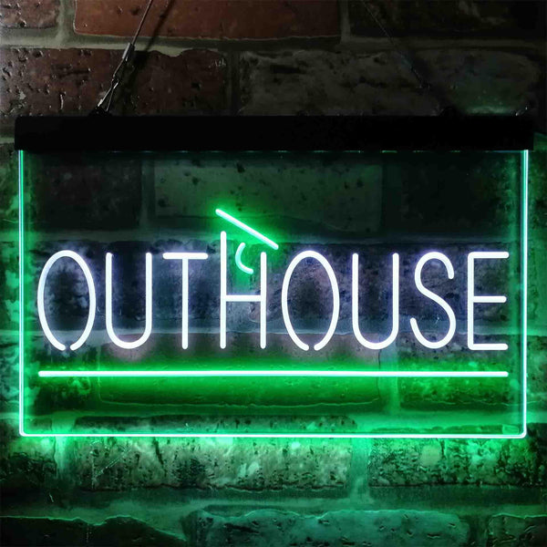 ADVPRO Outhouse Builder Supply Dual Color LED Neon Sign st6-i3847 - White & Green