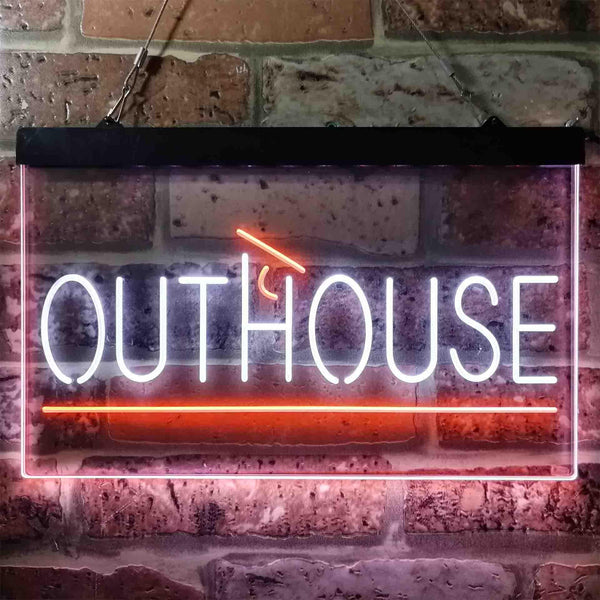 ADVPRO Outhouse Builder Supply Dual Color LED Neon Sign st6-i3847 - White & Orange