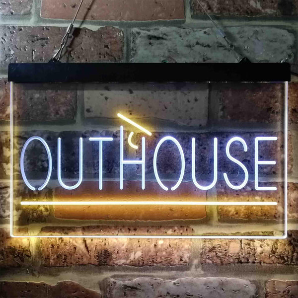 ADVPRO Outhouse Builder Supply Dual Color LED Neon Sign st6-i3847 - White & Yellow