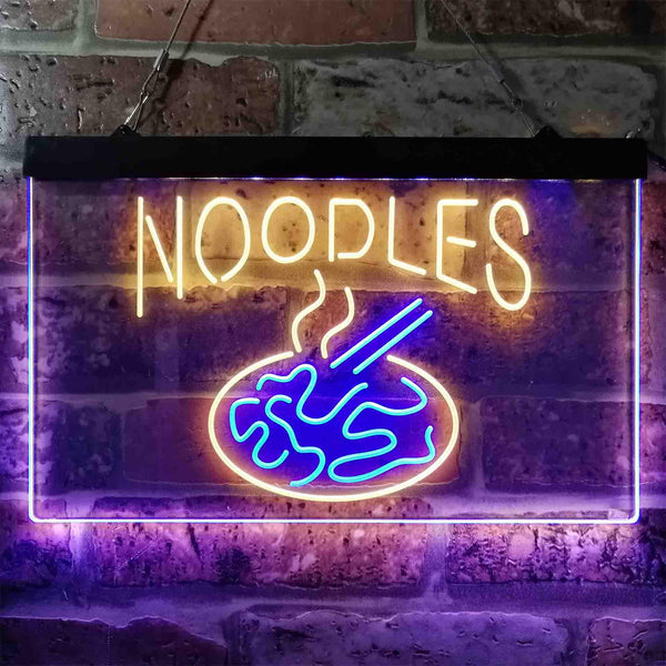 ADVPRO Noodles Fire Snack Shop Dual Color LED Neon Sign st6-i3855 - Blue & Yellow