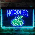 ADVPRO Noodles Fire Snack Shop Dual Color LED Neon Sign st6-i3855 - Green & Blue