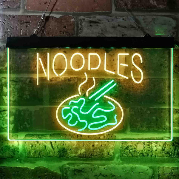 ADVPRO Noodles Fire Snack Shop Dual Color LED Neon Sign st6-i3855 - Green & Yellow
