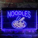 ADVPRO Noodles Fire Snack Shop Dual Color LED Neon Sign st6-i3855 - White & Blue