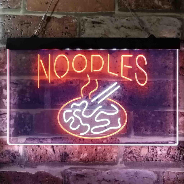 ADVPRO Noodles Fire Snack Shop Dual Color LED Neon Sign st6-i3855 - White & Orange
