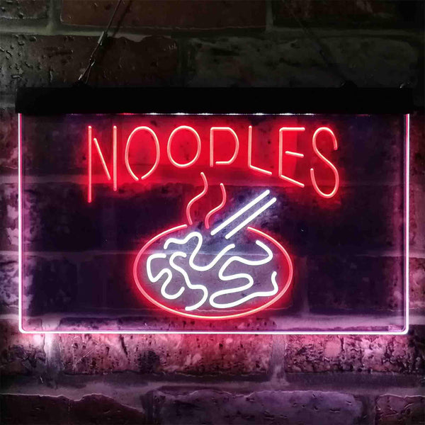 ADVPRO Noodles Fire Snack Shop Dual Color LED Neon Sign st6-i3855 - White & Red
