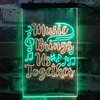 ADVPRO Music Bring Us Together  Dual Color LED Neon Sign st6-i3872 - Green & Yellow