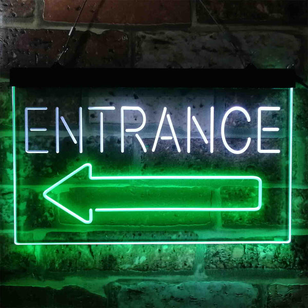 ADVPRO Entrance Arrow Left Dual Color LED Neon Sign st6-i3896 - White & Green