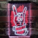 ADVPRO Rock n Roll Hand Metal Music  Dual Color LED Neon Sign st6-i3900 - White & Red