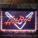 ADVPRO Hot Rod Garage V Shape Dual Color LED Neon Sign st6-i3905 - White & Orange