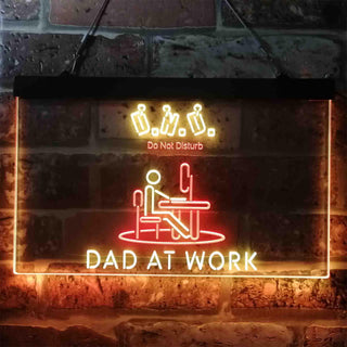 ADVPRO Dad at Work Do Not Disturb Work from Home DND Dual Color LED Neon Sign st6-i3920 - Red & Yellow