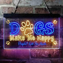 ADVPRO Humor Dogs Make Me Happy Dual Color LED Neon Sign st6-i3940 - Blue & Yellow