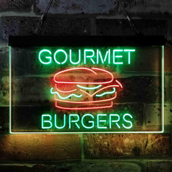 ADVPRO Gourmet Burgers Cafe Dual Color LED Neon Sign st6-i3949 - Green & Red