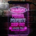 ADVPRO Humor Keep Out Unless You Brought Weed Game Room  Dual Color LED Neon Sign st6-i3952 - White & Purple