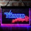 ADVPRO Simple Blessed Natural Display Dual Color LED Neon Sign st6-i3965 - Blue & Red