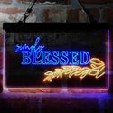 ADVPRO Simple Blessed Natural Display Dual Color LED Neon Sign st6-i3965 - Blue & Yellow