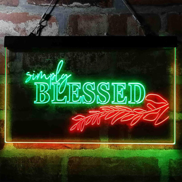 ADVPRO Simple Blessed Natural Display Dual Color LED Neon Sign st6-i3965 - Green & Red