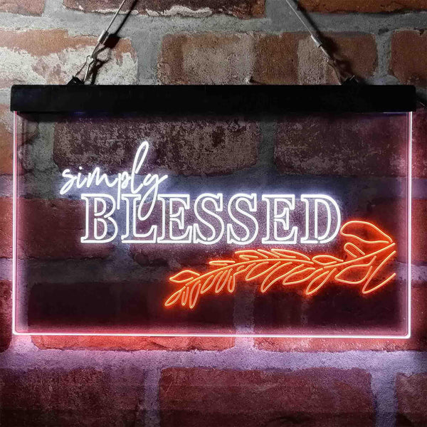 ADVPRO Simple Blessed Natural Display Dual Color LED Neon Sign st6-i3965 - White & Orange