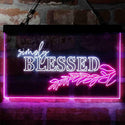 ADVPRO Simple Blessed Natural Display Dual Color LED Neon Sign st6-i3965 - White & Purple