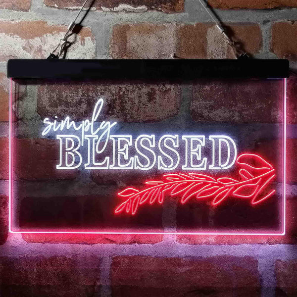 ADVPRO Simple Blessed Natural Display Dual Color LED Neon Sign st6-i3965 - White & Red