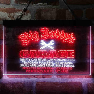 ADVPRO Big Daddy Garage Tools Dual Color LED Neon Sign st6-i3984 - White & Red