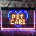 ADVPRO Pet Care Grooming Heart Dual Color LED Neon Sign st6-i3991 - Blue & Yellow