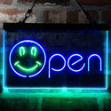 ADVPRO Smile Open Display Dual Color LED Neon Sign st6-i4000 - Green & Blue