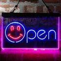 ADVPRO Smile Open Display Dual Color LED Neon Sign st6-i4000 - Red & Blue