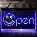 ADVPRO Smile Open Display Dual Color LED Neon Sign st6-i4000 - White & Blue