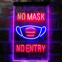 ADVPRO No Mask No Entry Notice  Dual Color LED Neon Sign st6-i4006 - Blue & Red