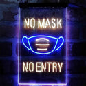 ADVPRO No Mask No Entry Notice  Dual Color LED Neon Sign st6-i4006 - Blue & Yellow