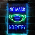 ADVPRO No Mask No Entry Notice  Dual Color LED Neon Sign st6-i4006 - Green & Blue